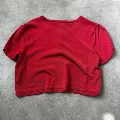 Fenn Wright Manson Red Short Sleeve Knit Cardigan L