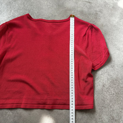 Fenn Wright Manson Red Short Sleeve Knit Cardigan L