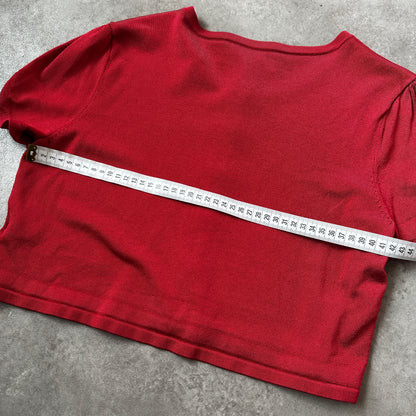 Fenn Wright Manson Red Short Sleeve Knit Cardigan L