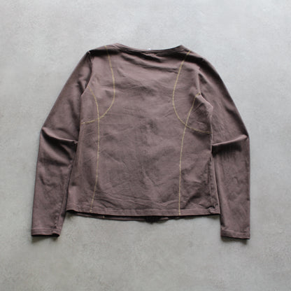 Dolce Vita Graphic Zip-Up Top – Brown (Woman-M)