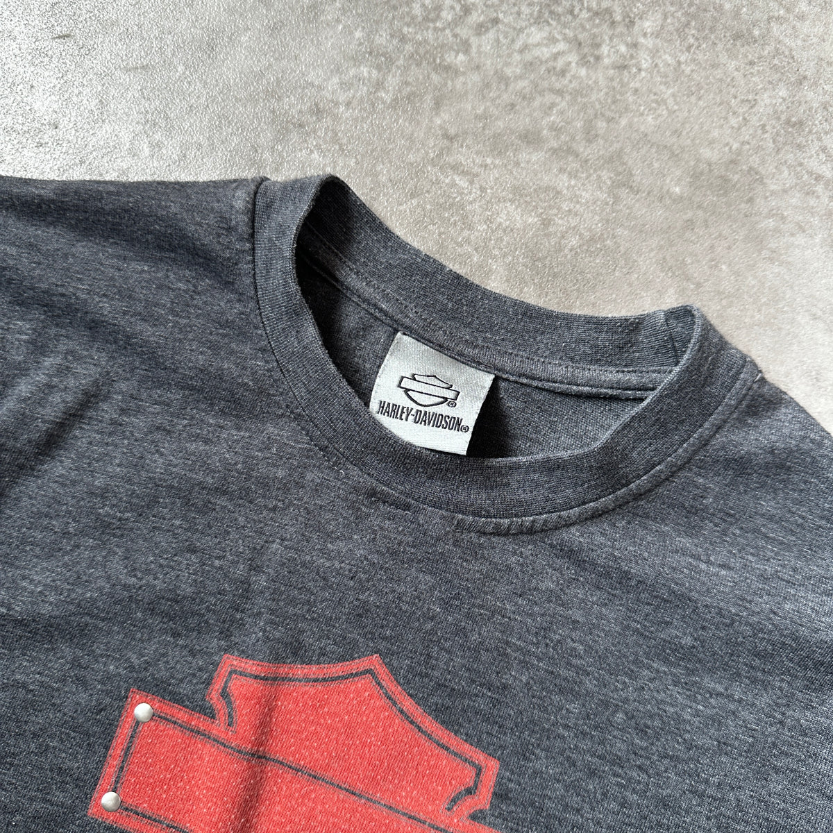 Harley-Davidson Grey & Red Double Layer Long Sleeve Shirt M