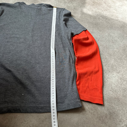 Harley-Davidson Grey & Red Double Layer Long Sleeve Shirt M