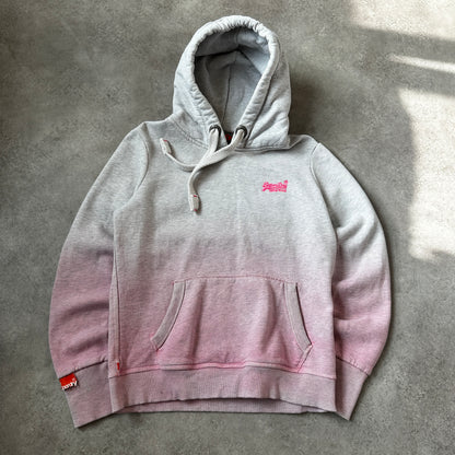 Superdry Grey & Pink Dip-Dye Hoodie M