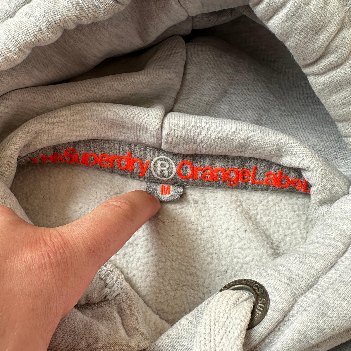 Superdry Grey & Pink Dip-Dye Hoodie M