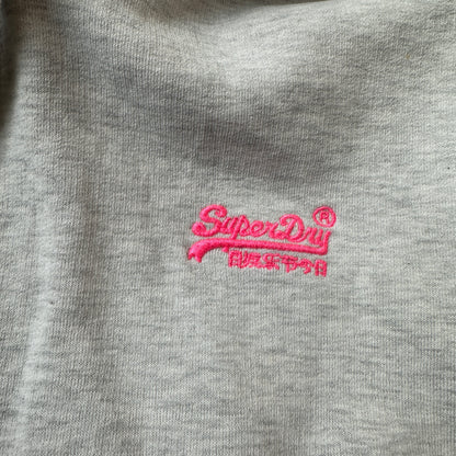 Superdry Grey & Pink Dip-Dye Hoodie M
