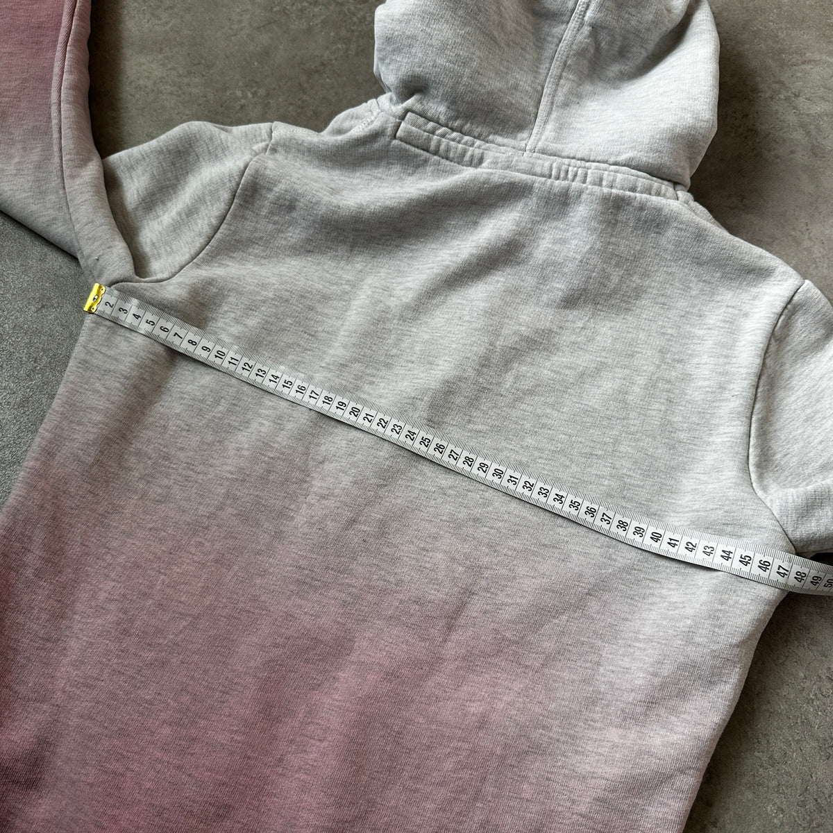 Superdry Grey & Pink Dip-Dye Hoodie M