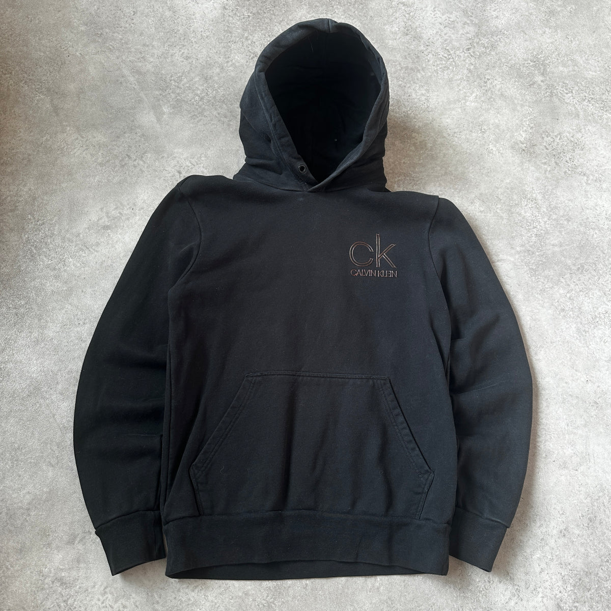 Calvin Klein Black Embroidered Chest Logo Hoodie XS