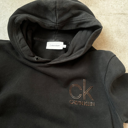 Calvin Klein Black Embroidered Chest Logo Hoodie XS