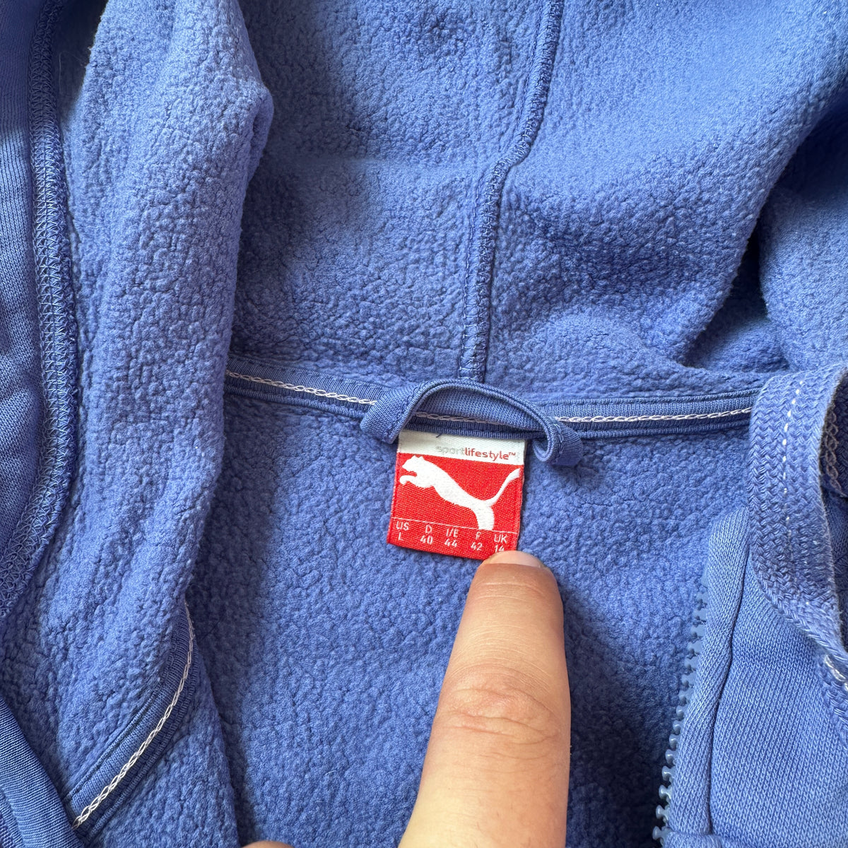 Puma Blue Logo Full-Zip Hoodie L