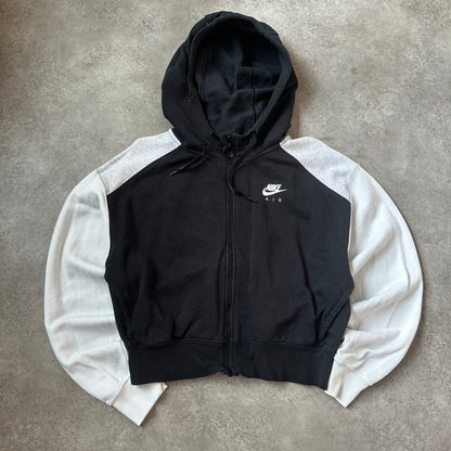 Nike Black & White Crop Full-Zip Hoodie S