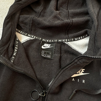 Nike Black & White Crop Full-Zip Hoodie S
