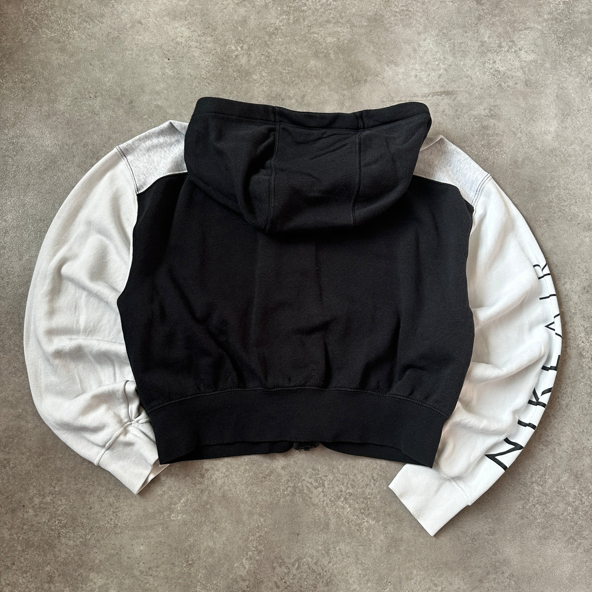 Nike Black & White Crop Full-Zip Hoodie S
