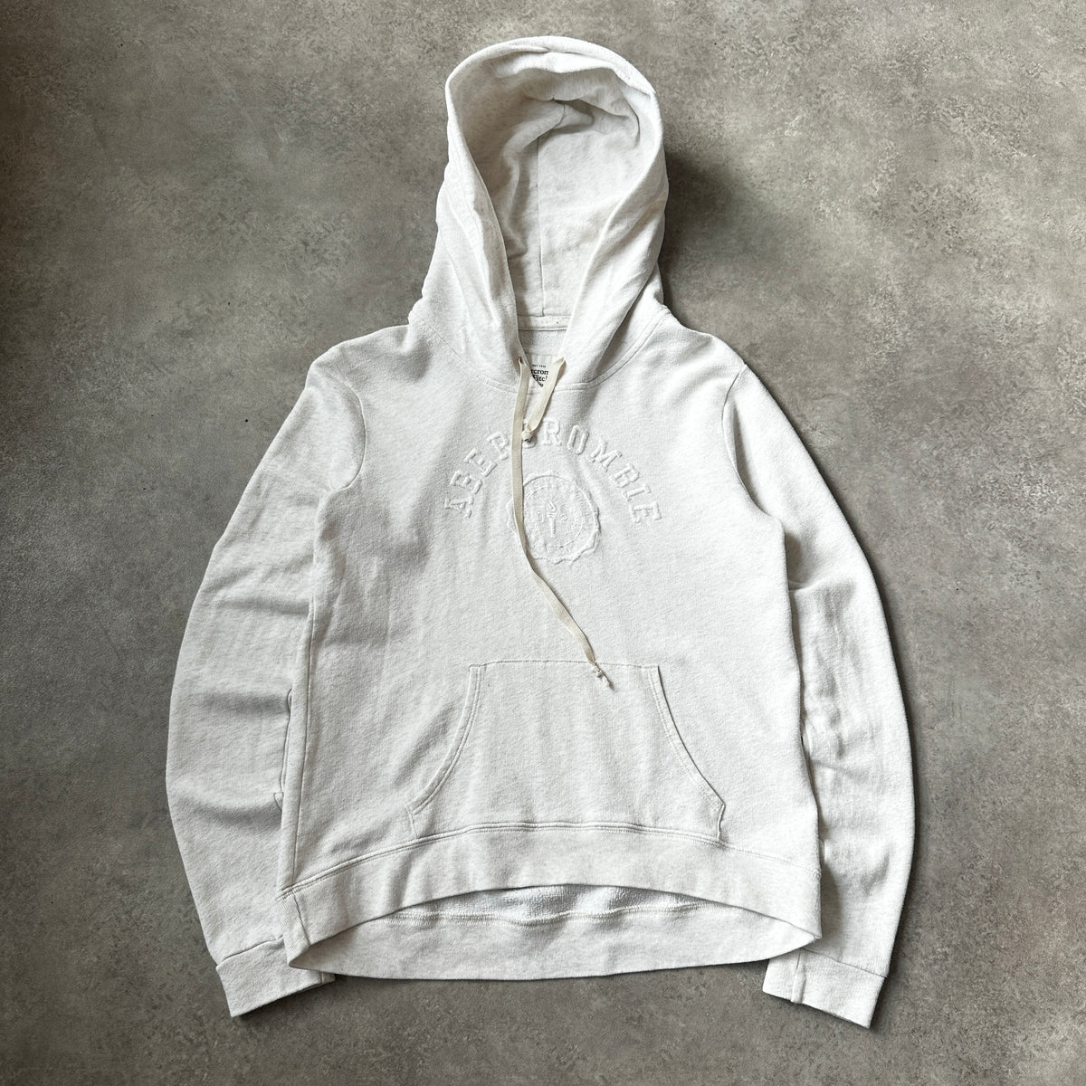 Abercrombie & Fitch Off-White Embossed Crest Hoodie S