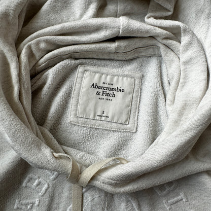 Abercrombie & Fitch Off-White Embossed Crest Hoodie S