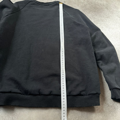 Follow Us Black Lips & Star Patch Fleece Crewneck M