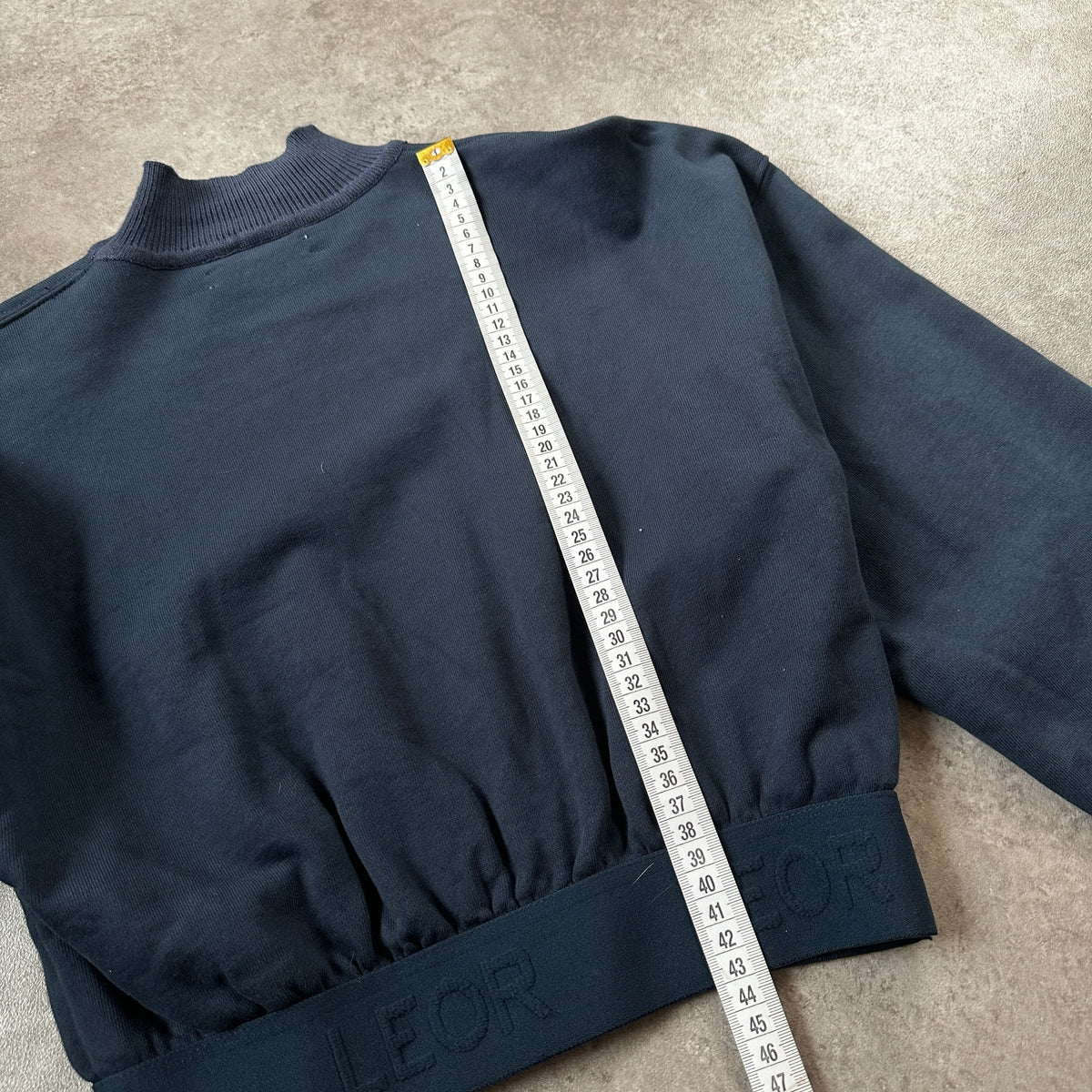 Leor Dark Slate Blue High-Neck Cropped Sweatshirt S