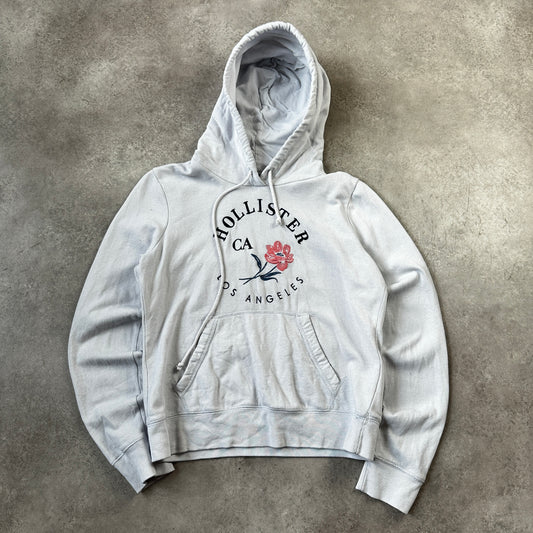 Hollister Light Grey Floral Graphic Hoodie M