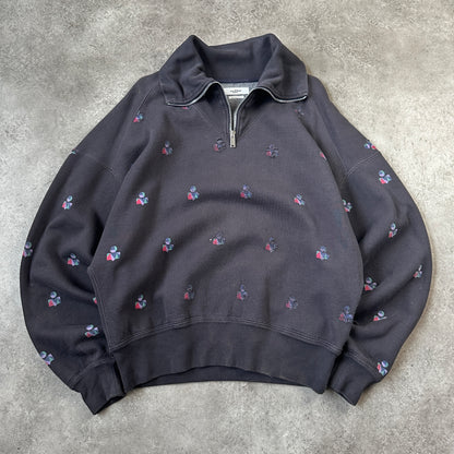 Isabel Marant Étoile Charcoal Geometric Print 1/4 Zip Sweatshirt XL