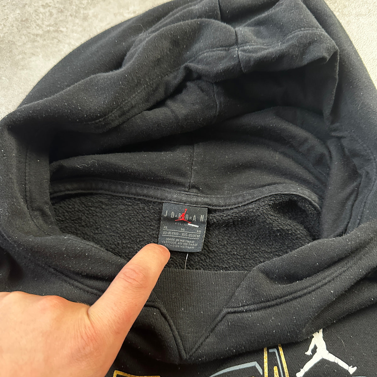 Jordan Black Outlined Logo Hoodie XL