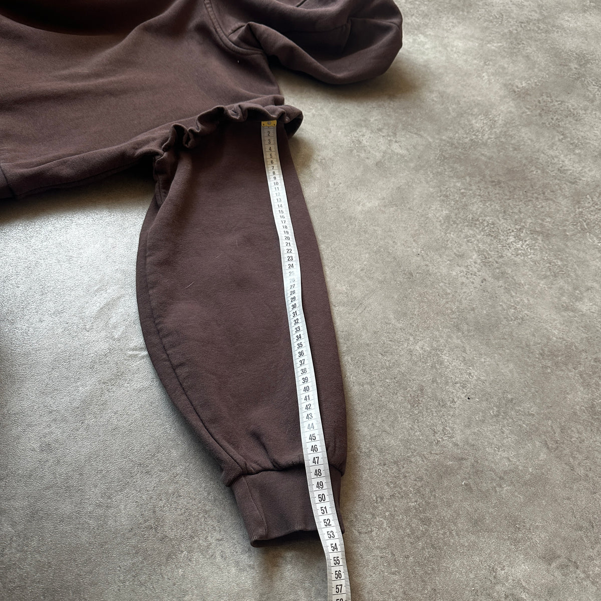 Karl Lagerfeld Dark Brown Ruffle Shoulder Cropped Hoodie XS