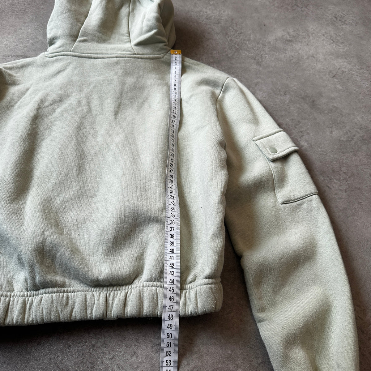 Ellesse Sage Green Pocket Detail Cropped Hoodie XS