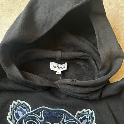 Kenzo Black Embroidered Tiger Logo Hoodie M