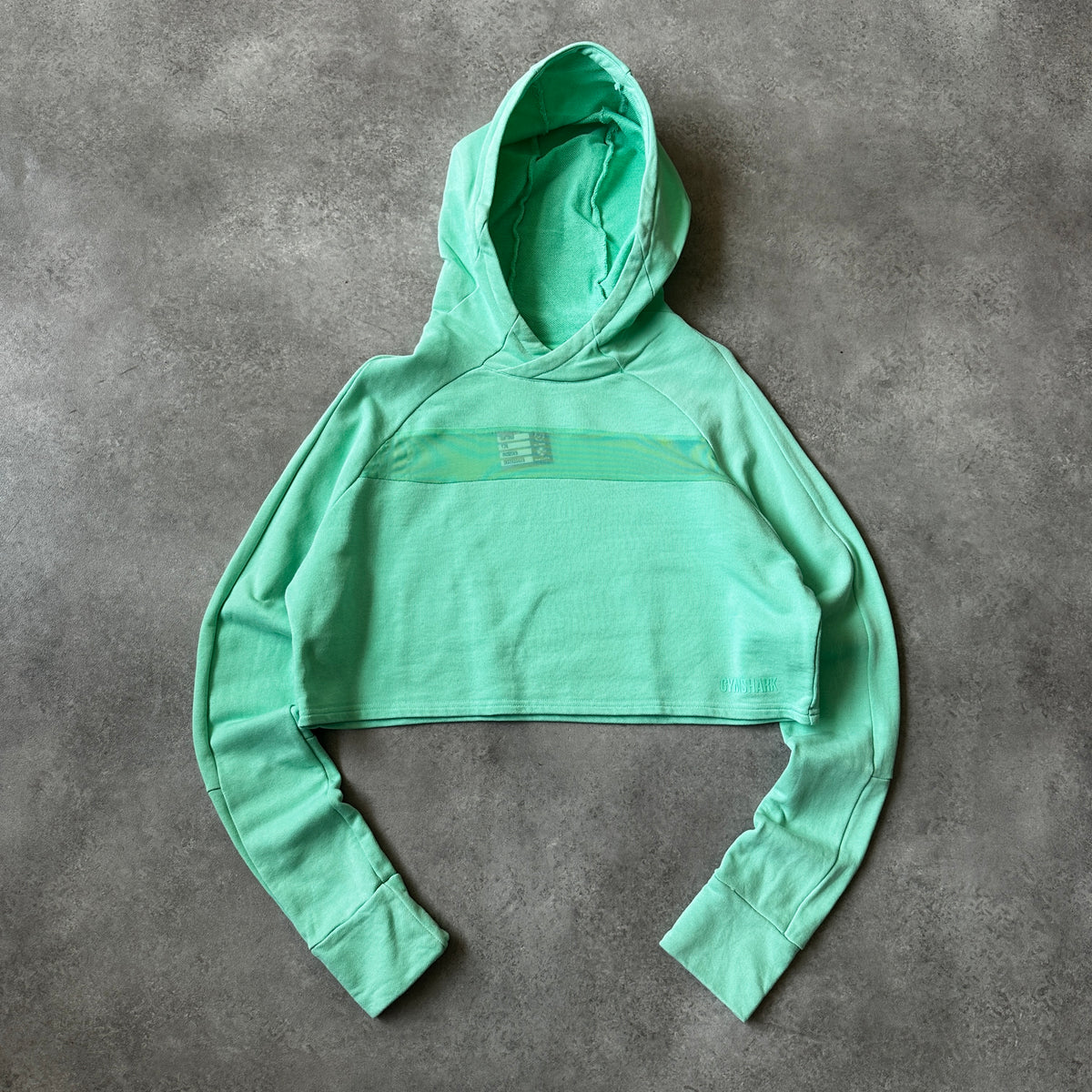 Gymshark Mint Green Cropped Mesh Insert Hoodie M