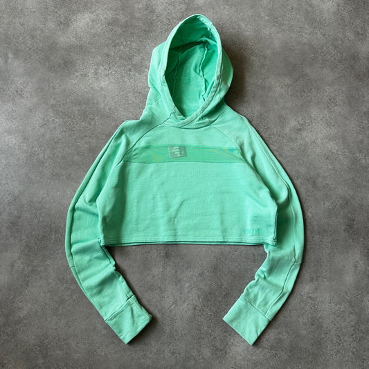 Gymshark Mint Green Cropped Mesh Insert Hoodie M