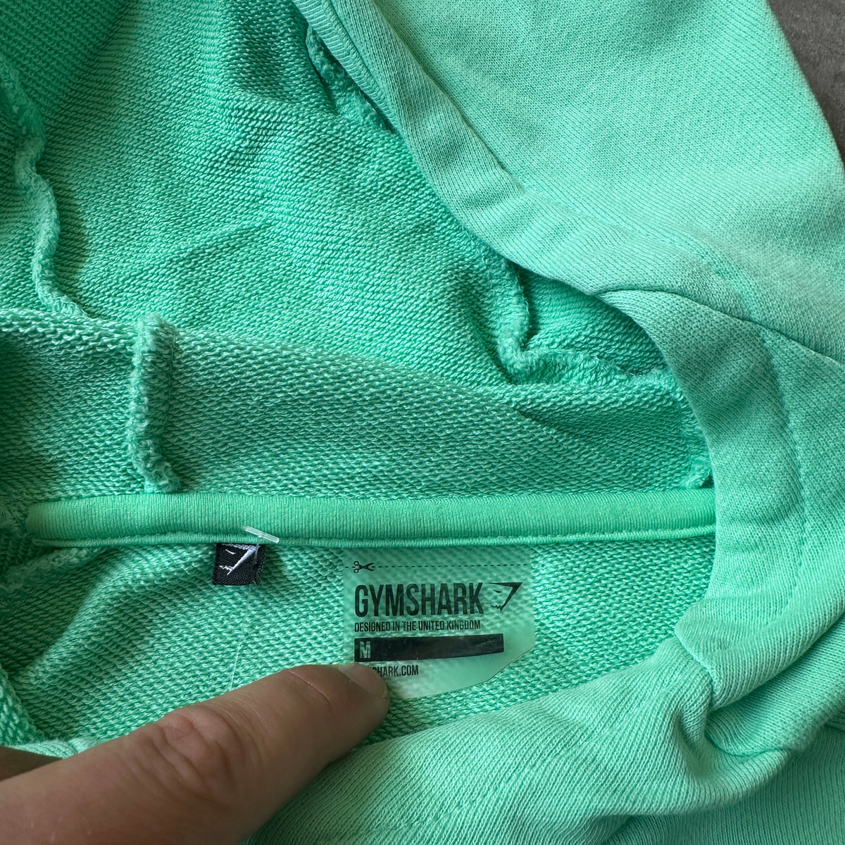 Gymshark Mint Green Cropped Mesh Insert Hoodie M