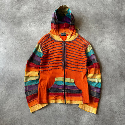 Bares Multicolor Patchwork Full-Zip Hoodie L