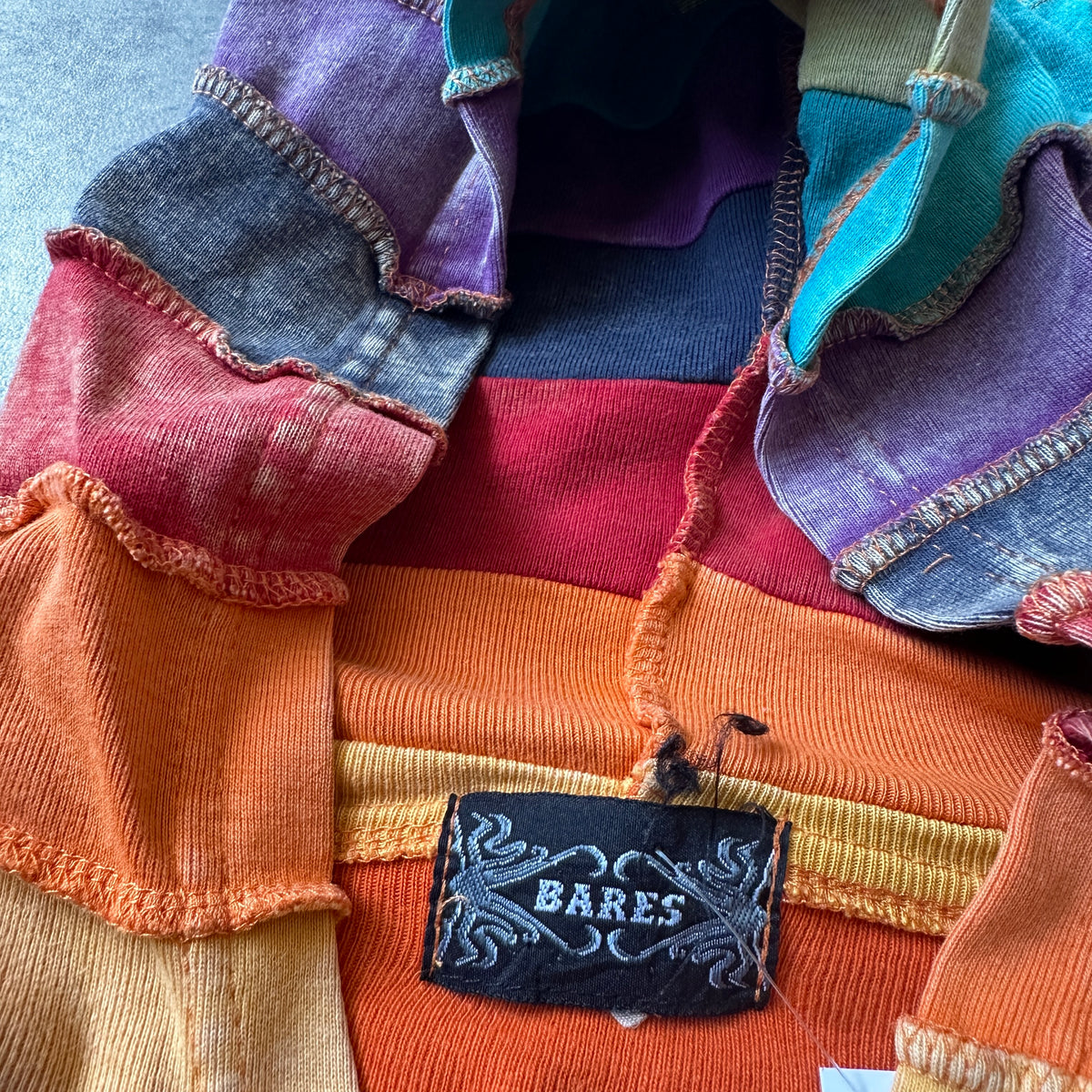 Bares Multicolor Patchwork Full-Zip Hoodie L