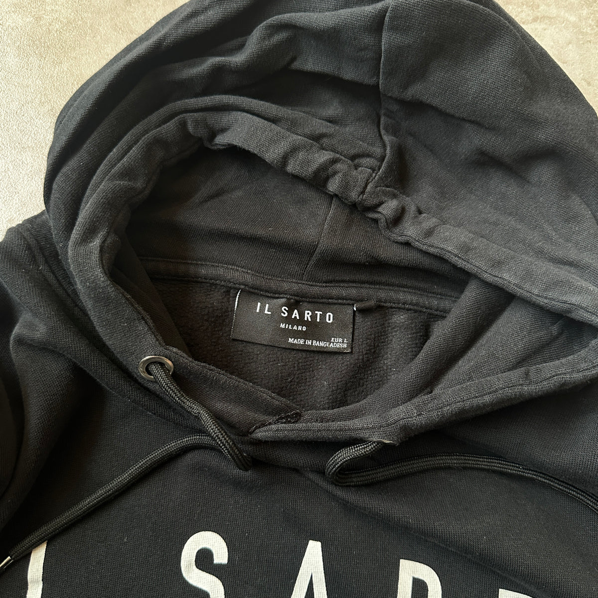 Il Sarto Black Arch Logo Hoodie L