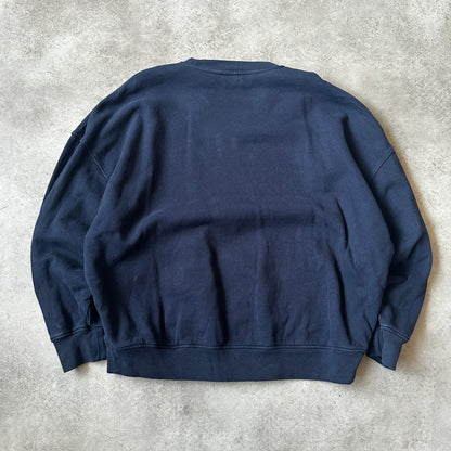 American Vintage Navy Small Chest Logo Crewneck M