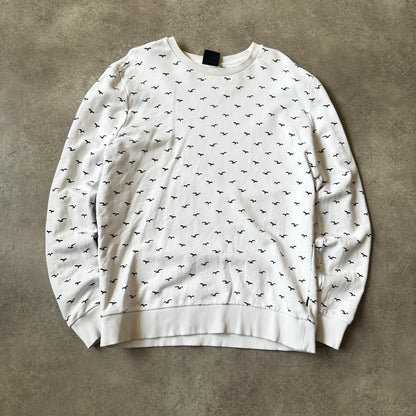 Cavallaro Napoli Off-White Bird Monogram Print Crewneck XL