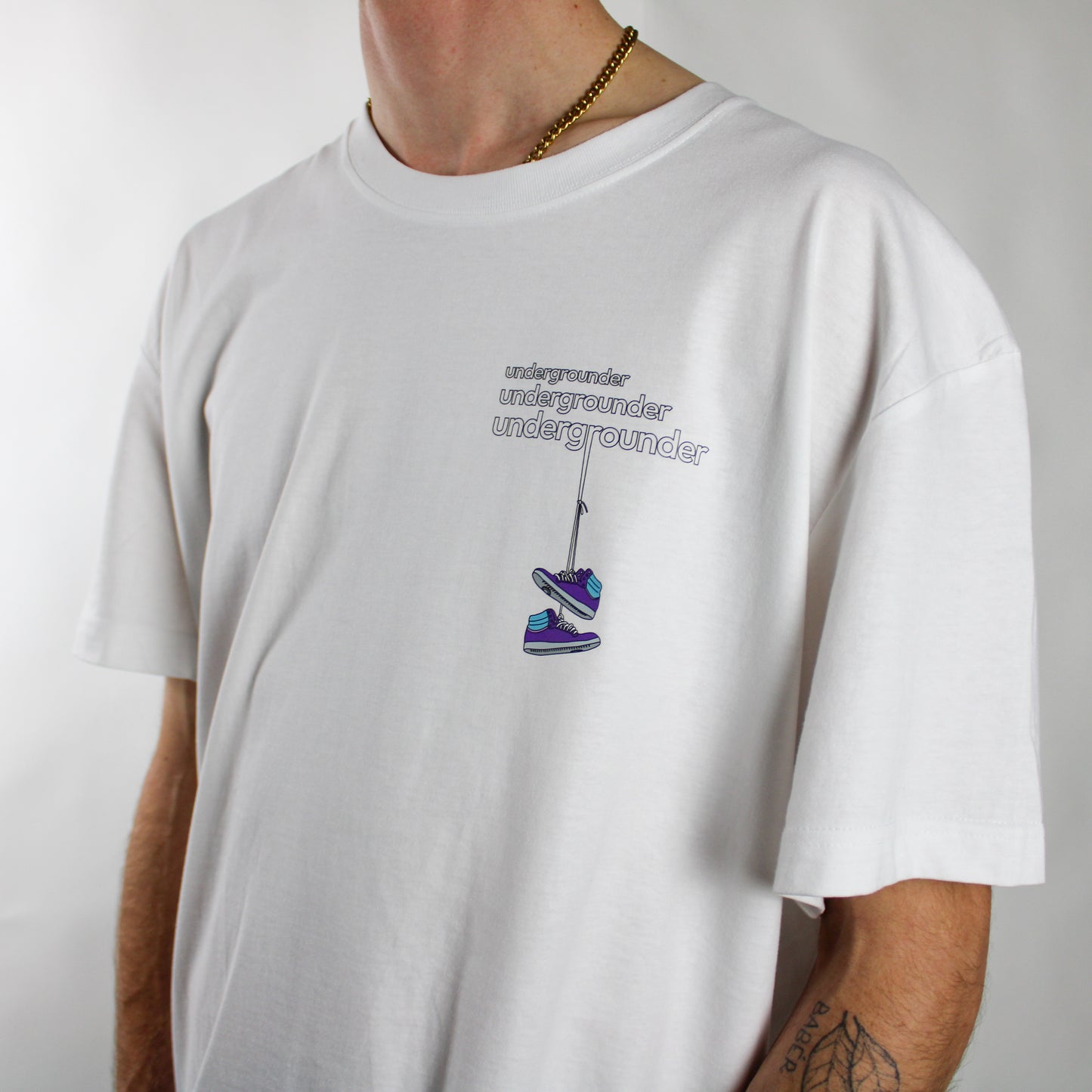 Undergrounder White Back Printed T-Shirt