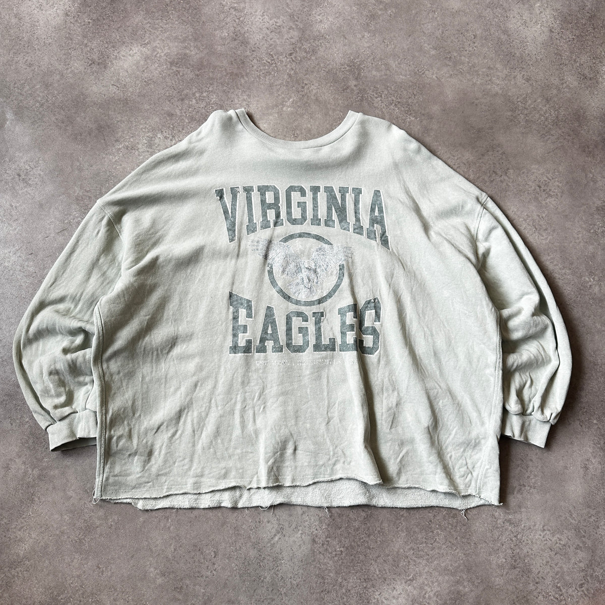 Reclaimed Vintage Faded Green Virginia Eagles Graphic Crewneck M