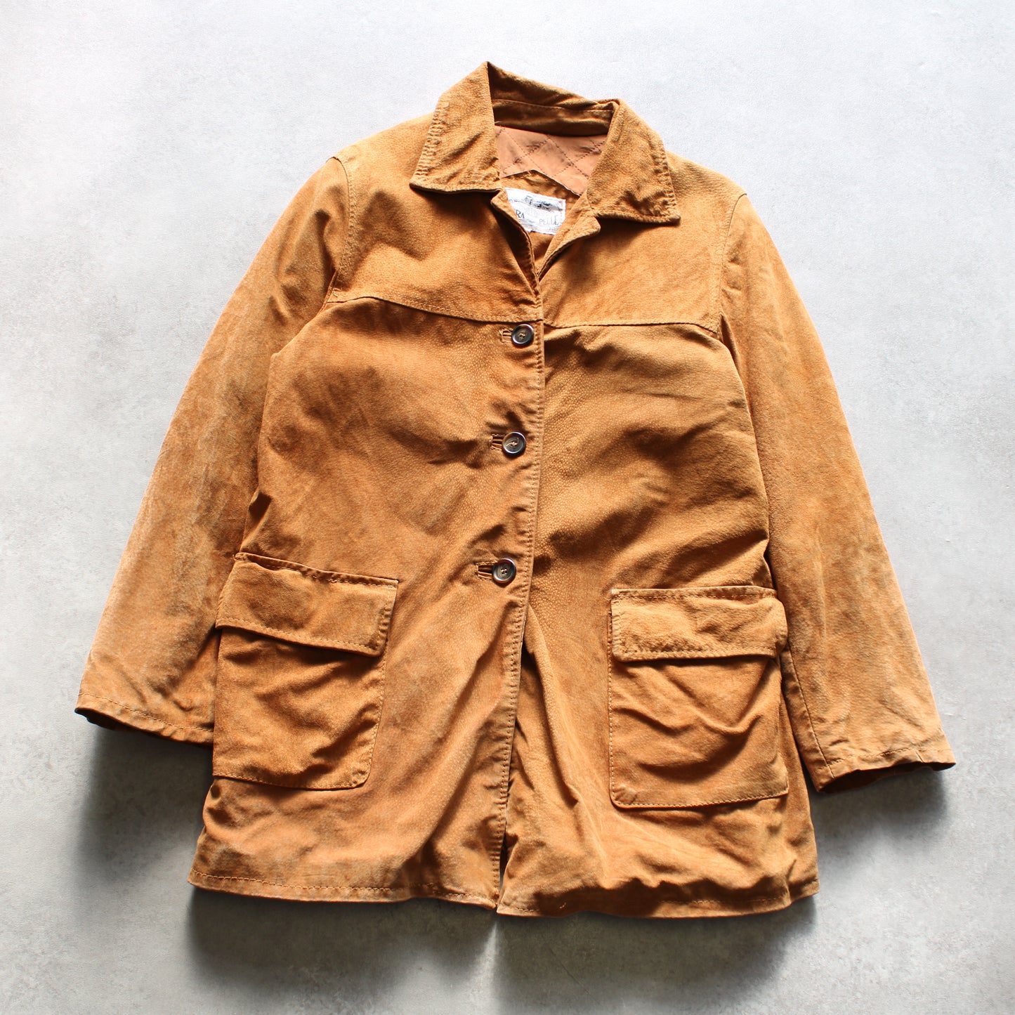 Vera Pelle Suede Jacket – Camel Brown (Man-L) [SPOTTED]