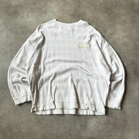 Rvni Cream Monogram All-Over Print Long Sleeve XXL