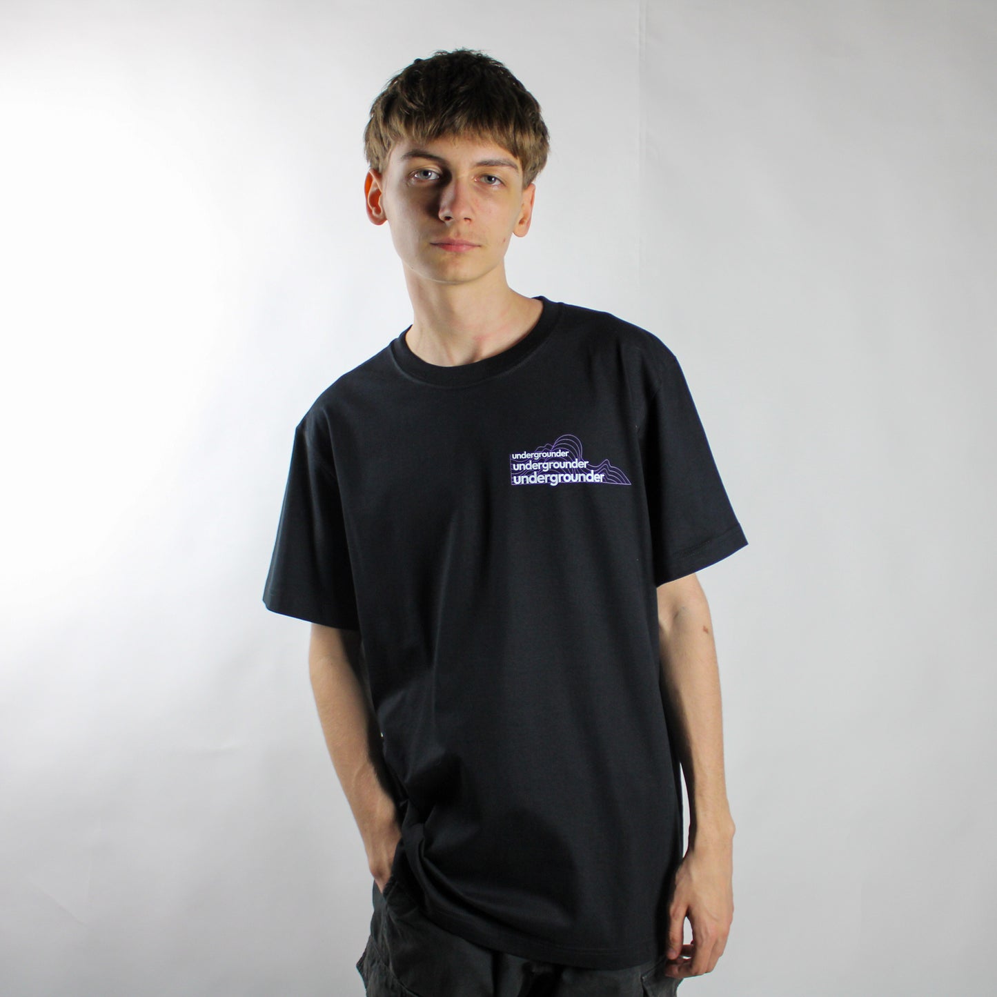 Undergrounder Black Small Printed T-Shirt