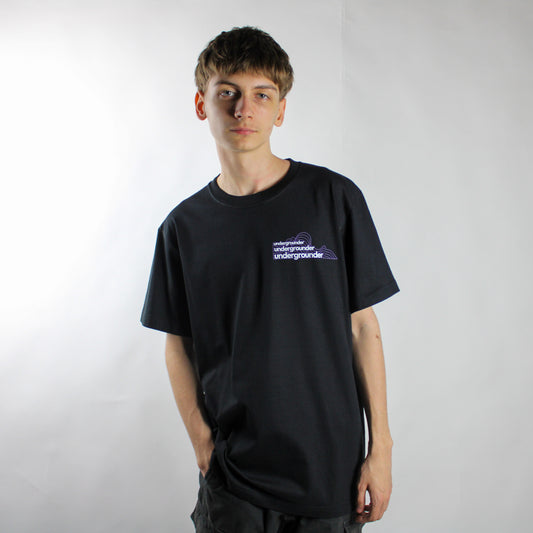 Undergrounder Black Small Printed T-Shirt
