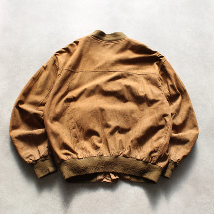 Vera Pelle Suede Bomber Jacket – Camel Brown (Man-XL)