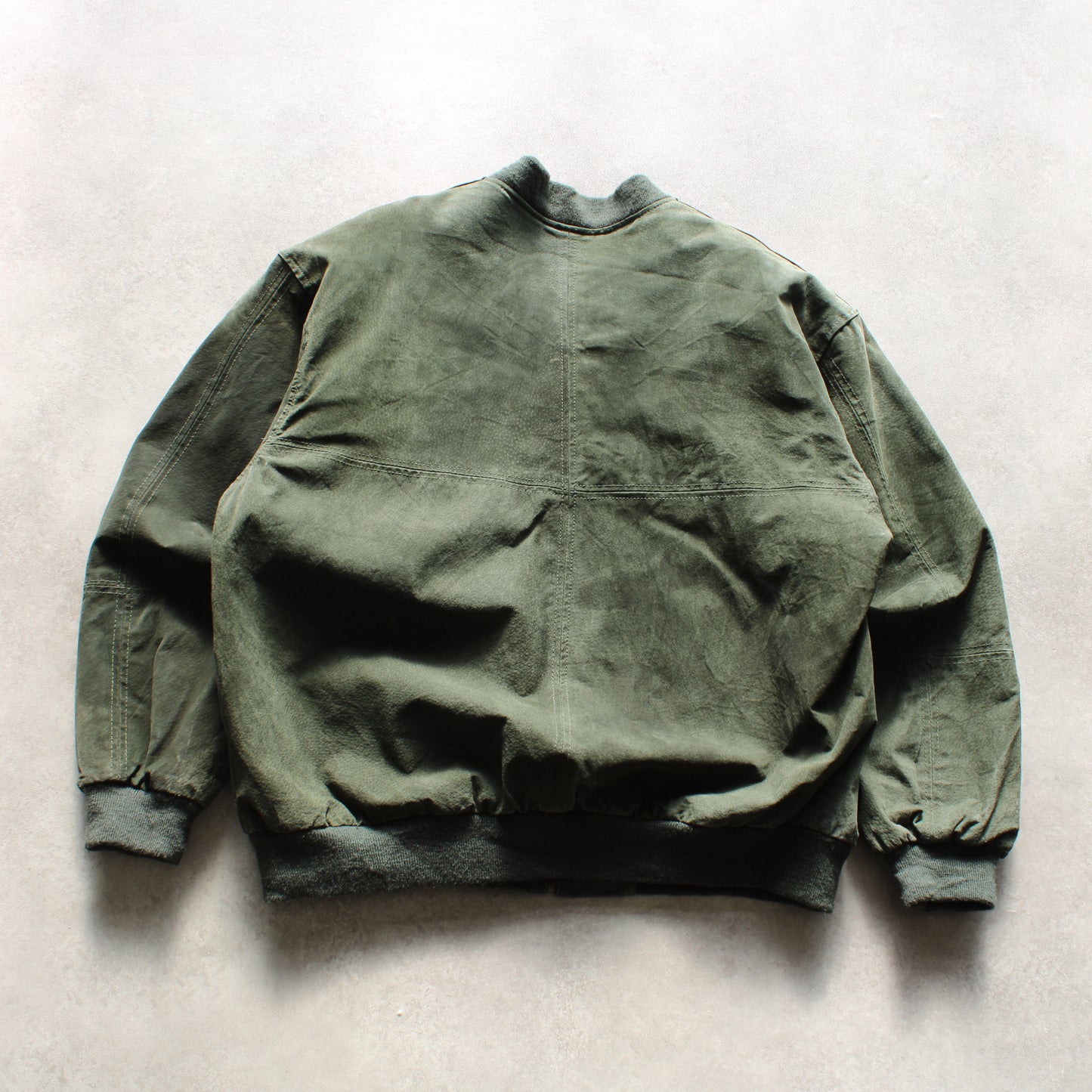 Vera Pelle Suede Bomber Jacket – Olive Green (Man-M)