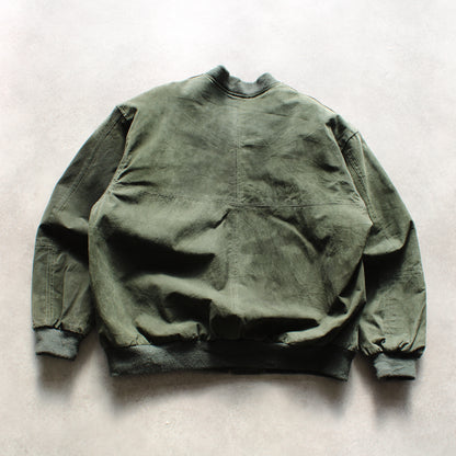 Vera Pelle Suede Bomber Jacket – Olive Green (Man-M)