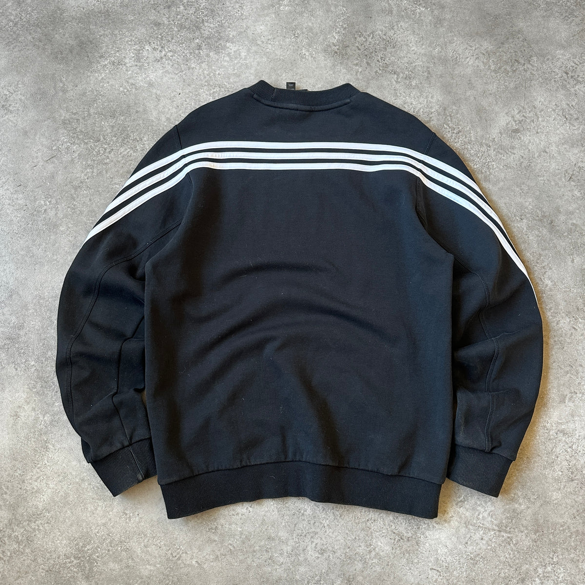 Adidas Black Three Stripe Crewneck M