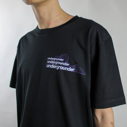 Undergrounder Black Small Printed T-Shirt