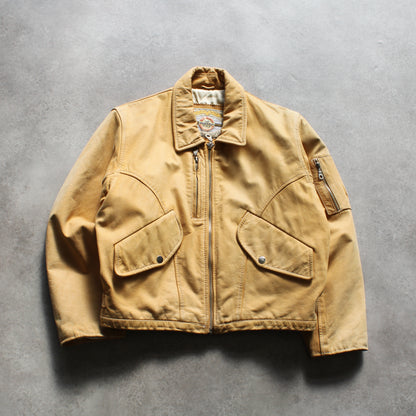 Bill-Board Leather Suede Bomber Jacket – Camel (Woman-L)