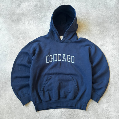 Gildan Navy Blue "Chicago" Graphic Hoodie S