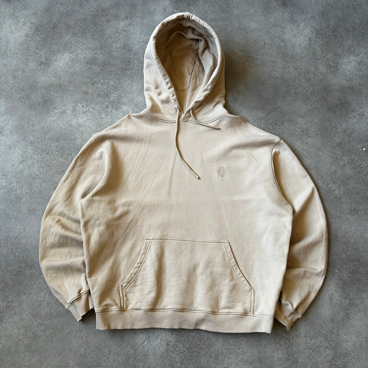 Leger Beige Small Chest Logo Hoodie L