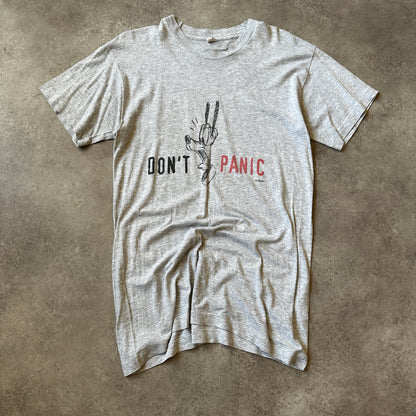 Screen Stars Grey "Don't Panic" Graphic T-Shirt M