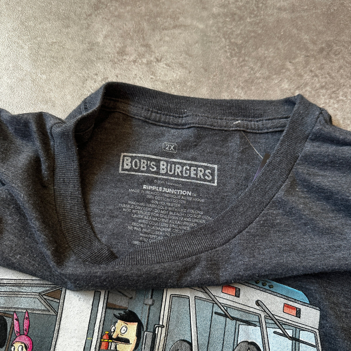 Bob's Burgers Charcoal Food Truck Graphic T-Shirt XXL